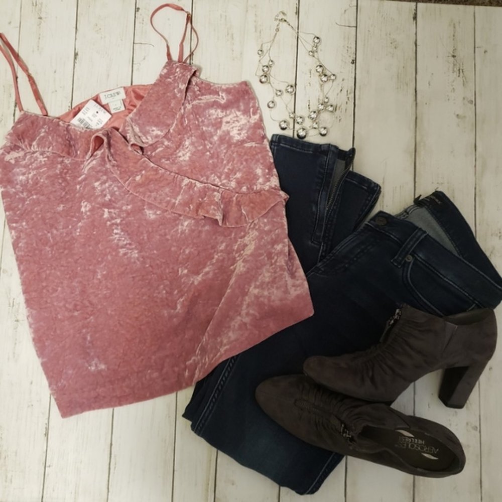J. Crew camisole tank pink velvet Size sma…